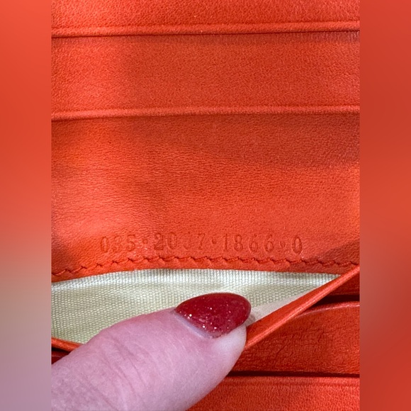 ✨ Vintage Gucci Bamboo Bar Wallet Burnt Orange Leather Bifold Italy - Picture 11 of 16